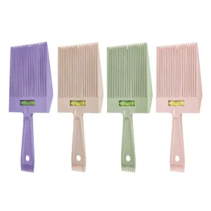 Peine de corte de pelo plano de paja de trigo profesional con nivel de burbuja integrado.