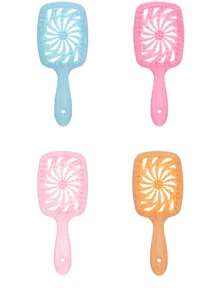Spazzola per capelli cava in plastica pettine da massaggio districante umido asciutto