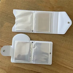 Bonito archivador fotocard PVC blanco 3 pulgadas mini álbum soporte para tarjetas