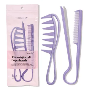 Juego de Cepillos para el Cabello de Paja de Trigo Antiestático Peines de Masaje Desenredantes Resistentes al Calor para Mujer