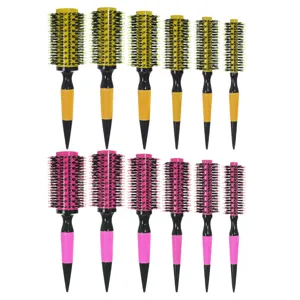 Set di spazzole rotonde professionali con tubo in alluminio e setole per acconciature.