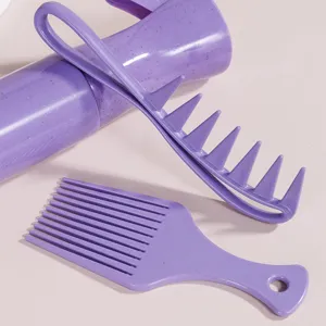 Set di pettini multifunzionali in paglia di grano flacone spray continuo per capelli