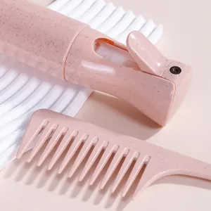Weizenstroh Kamm Set kontinuierliche Sprühflasche für Haarpflege, breite Zahn Haarbürste.