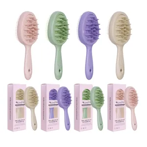 Spazzola per Massaggio del Cuoio Capelluto a Doppia Faccia Pettine per Lavare i Capelli con Manico Lungo in ABS e Silicone Spazzola per Shampoo per la Cura del Cuoio Capelluto