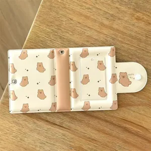 Carino portacarte fotografiche da 3 pollici con motivo capibara mini album dettaglio