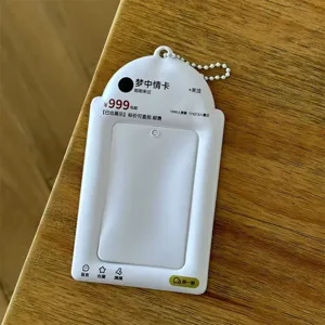 Cute 3 inch photocard holder keychain novelty social media interface style id card sleeve new