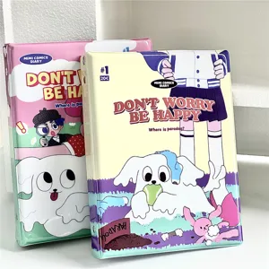 Niedliches Cartoon Mädchen Hund A5 6-Ring Binder Notizbuch Fotokarten Halter Tagebuch Planer