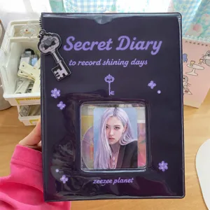 A5 Loose Leaf Binder Notebook Cover Transparent PVC Diary Album Photo Card Holder Kpop Idol Photocard Storage Book