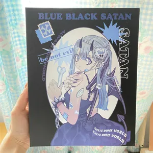 A5 fotokaart map schattig Y2K blauw haar anime meisje esthetisch opslagboek album