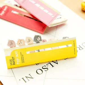Cute animal sticky notes, cute bear index tabs, portable memo pads for school and office.