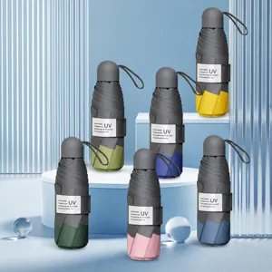 Mini Pocket Capsule Paraplu Opvouwbaar UV Bescherming Zonneparaplu Compacte Regenscherm Waterdicht Draagbaar Reizen