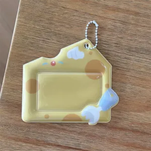 INS Style Cheese Cake Horizontal PVC Card Holder 3 Inch Idol Photocard Storage Pendant
