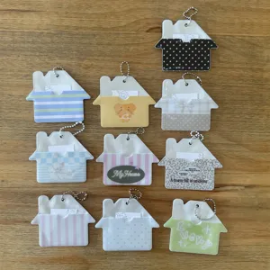 Ins style leopard and star house shape 2 inch ID photo card holder idol photo storage pendant.