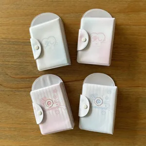 Mini 3-inch photocard holder album cute heart fish cake design snap button polaroid storage book