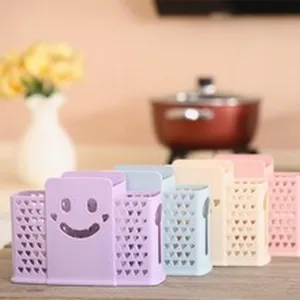 Boîte de rangement pour couverts de cuisine porte-baguettes avec joli visage souriant