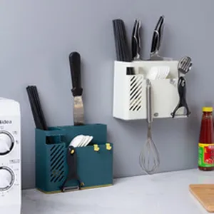 Support mural pour couteau de cuisine en plastique étagère de rangement des couverts
