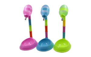 Colorful adjustable pet water dispenser with stainless steel nozzle for cats and dogs
