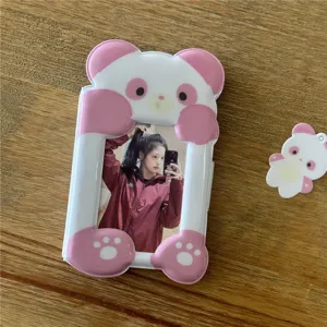 Korean style cute bear photocard holder 3 inch magnetic photo card binder album case