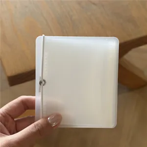 Translucent frosted accordion card holder mini photo album pocket storage organizer.