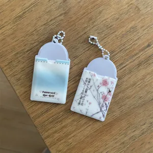 Ins Style Sea Salt Cherry Blossom Card Holder Transparent PVC Idol Photo Storage Pendant Handledger Decoration