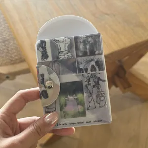 Lindo tarjetero fotokart de 3 pulgadas archivador transparente con botón estilo Y2K