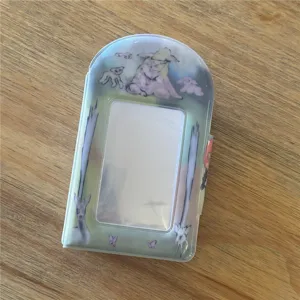 Pequeño álbum portafOTOS coreano de 3 pulgadas con hebilla para polaroids Kpop transparente pvc.