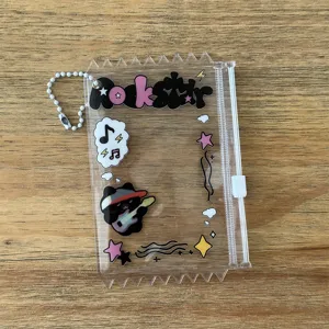 Funda transparente de PVC para fotocard de 3 pulgadas gato lindo guitarra tarjetero Kpop sleeve