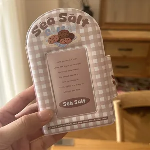 Album per fototessere a quadretti carino per Polaroid da 3 pollici e carte idol con biscotti.