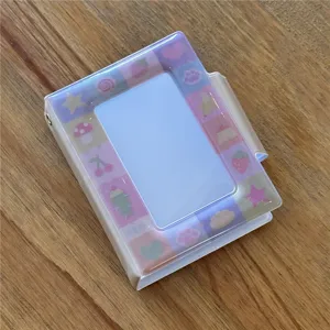 Mini álbum de fotos de PVC de 3 pulgadas carpeta de tarjetas bonito soporte de almacenamiento