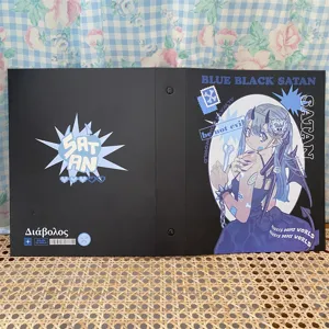 A5 fotokaarten verzamelmap binder met gothic anime meisjes design, donker Y2K album.