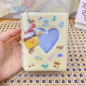 Mini Album Photo 3 Pouces Mignon Pour Cartes Photocard Avec Jolie Fenêtre En Cœur