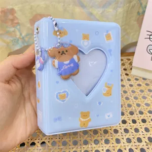 Mini album photo polaroid 3 pouces mignon classeur transparent chien ours livre de stockage