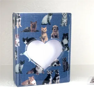 Album de classeur de cartes photo mignon en denim pour chat et chien 3 pouces vue détaillée