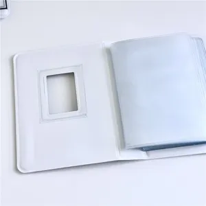 Weißes 3-Zoll Fotokarten-Binder-Detail, Mini Kpop Idol Polaroid Karten Sammelalbum Hülle.