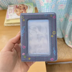 Vintage Y2K denim style 3 inch mini photocard album star heart idol photo storage book holder