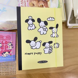 A5 mignon chiot carnet a anneaux livre de cartes rangement photokarte jaune kawaii