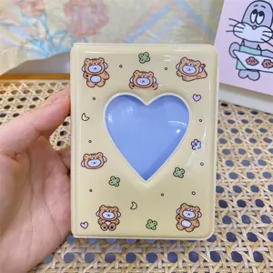 Mini album photo creux en coeur porte-carte de rangement design animal mignon photocarte
