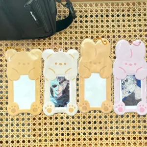 Cute bear rabbit 3 inch photocard holder cute ID card bus card holder protective sleeve