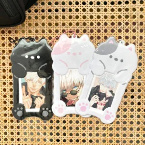 Cute cat photocard holder 3 inch polaroid id card sleeve anime character collectible pendant
