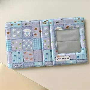 Mini album photo 3 pouces à motif patchwork mignon, idéal pour ranger vos cartes d'idoles.