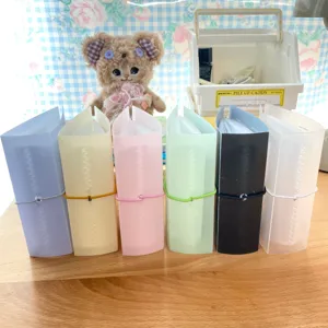 Transparenter mattierter 3-Zoll Fotokarten-Sammelordner mit bunten Gummibändern Kpop
