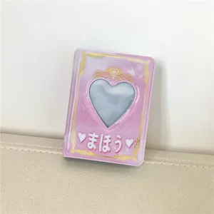 Rosa 3 Zoll Mini Fotoalbum Herz Ausschnitt Fotokarten Ordner Kpop Idol Karten Sammler