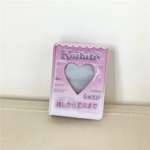 3-Zoll Mini Fotokarten Ordner süßes Herz hohl Fotoalbum K-Pop Idol Sammlung Buch