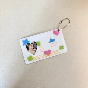 INS style clover star heart photocard holder with bead chain ID card protector cute decor