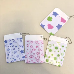 Transparent PVC porte-carte photo 3 pouces etui etoile coeur trifle porte-cles mignon