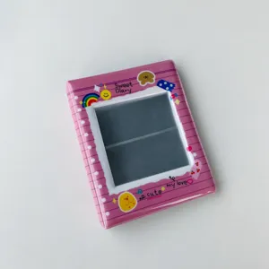 Mini álbum de fotos de 3 pulgadas rosa bonito carpeta fotocard Polaroid Sweet Diary tarjetero