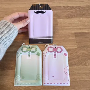 Matte Omamori PVC Photo Card Holder Cute Idol Photocard Protector Bus Card Display Pouch Case