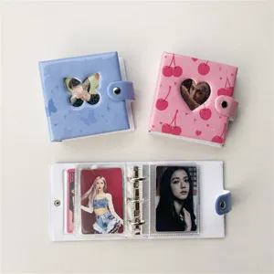 Style INS mini classeur de cartes photo 3 pouces album photo Kpop mignon à feuilles