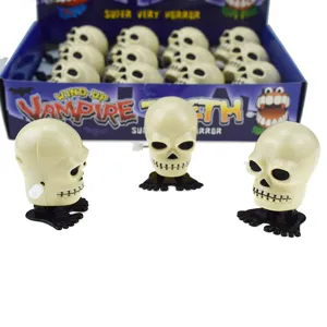Jouet crâne à remonter d'Halloween drôle squelette sautant nouveauté cadeau de fête