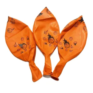 Orange basketball printed latex balloons party decoration children birthday celebration props